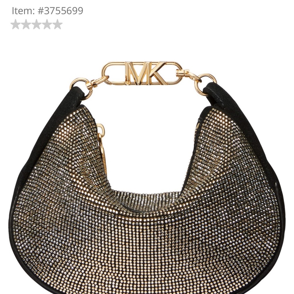 Michael Kors Kendall Leather and Rhinestone pouchette/shoulder bag